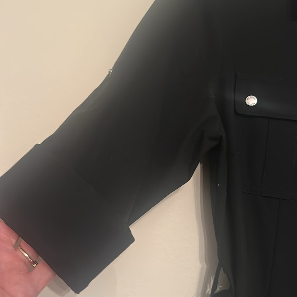Michael Kors Black Dress Size P/M New with tags front zipper 4 pocket belt - Picture 13 of 16